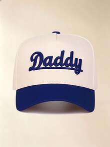 1pc Unisex" Daddy "Embroidery Baseball Cap, Adjustable Design, Sun Protection Hat Suitable For Hiking, Mountaineering, Travel , Outdoor Activities - Multicolor - View 5