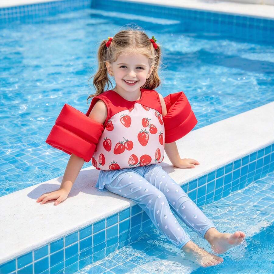 Children's Buoyancy Vest With Buoyancy Arm Wings, Cute Cartoon Print Children's Floating Vest, Suitable For Beach, Pool And Water Sports - Multicolor - View 1