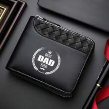 1pc Large Capacity Fashion "Best Dad" Letter Print Zipper Men's Wallet, With Multiple Card Slots And Zipper Closure Design, Suitable For Storing Cash, Keys, ID Cards And Driver's Licenses - Perfect For Daily Commute And Gifts - Multicolor - View 11