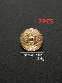 7pcs Vintage Engraved Round Metal Hand Sew Buttons, Embossed Pattern Decorative Sewing Buttons For Suit Coat Jacket Garment DIY Accessories - Multicolor - View 28