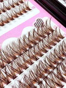 Hinarin 480 Pcs D Curl Natural Lashes Extension Book Kit 30D+40D+50D Large Capacity Individual Lash Extensions Cluster Book Black And Brown Colorful Eyelash 8-16mm Fluffy Clusters Lashes Book Set For Parties And Festival Christmas Makeup - Multicolor - View 6