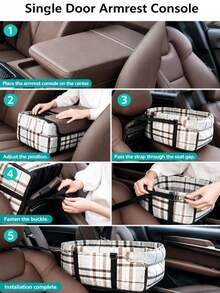 Prpeko Small Dog Car Seat, Portable Dog Seat With Soft Washable Cushion, Center Console Dog Car Seat, Suitable For Dogs Up To 12 Lbs (Approx. 5.9 Kg) (Mesh Gray) - Grey - View 3