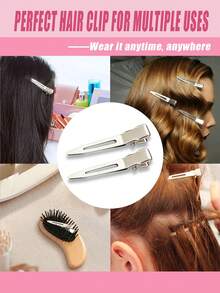 5/10/30pcs Professional Women's Salon Hair Clips, Root Volumizing Clips, DIY Tools, Hair Styling Accessories, No-Mark Hair Clips, Hair Styling Tools, Suitable For Hair Styling And Fixing, Home Use, Professional Hairdressing Use, Back To School, Travel And Vacation Essentials - Silver - View 1
