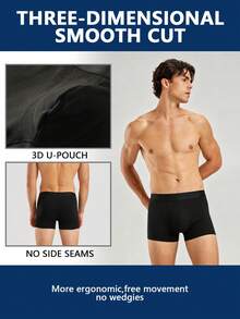 Norcotton Men's White Thermal Boxer Briefs, Skin-Friendly Heat-Retaining Four-Corner Shorts, Single Piece - Black - View 3