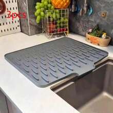 3/2/1pc Universal Silicone Sink Pad, Guiding Water Flow Set, Drying Dishes, Heat-Resistant Pad, Wear-Resistant And Durable, Suitable For Kitchen Drainage And Garden Drainage. - Grey - View 11