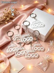 Gift For Her/Him Wholesale Customized Logo Keychain Bulk Acrylic Key Ring Suitable For Business, Events And Promotions Christmas, Halloween - Multicolor - View 3