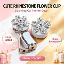 Flower‑Shaped Car Vent Clip, Ins‑Style Creative Car Air Conditioner Outlet Ornament, Auto Interior Decoration - A - View 3
