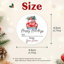 Custom Christmas Gift Stickers, Personalized Name To From Labels, Festive Gingerbread & Christmas Tree Designs For Gift Boxes And Party Favors, Customized Name Holiday Label Stickers, Customizable Christmas Gift Seals 2026, Christmas Party Decor - Multicolor - View 2