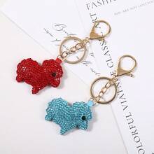 1 buah Gantungan Kunci Anjing Berkilau dengan Rhinestones, Gantungan Kunci Anak Anjing Lucu Berkilau untuk Tas Tangan, Kunci Mobil, Hadiah untuk Remaja dan Wanita - MultiWarna - View 7
