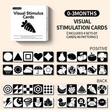 Kartu Stimulus Visual Hitam Putih untuk Bayi - 40 Sisi, Kartu Flash Pengembangan Kognitif Pendidikan Dini, Alat Belajar Balita, Ilustrasi yang Menyenangkan, Papan Visi, Mainan Pengembangan Otak, Hadiah Natal/Ulang Tahun yang Sempurna untuk Bayi & Balita - MultiWarna - View 15