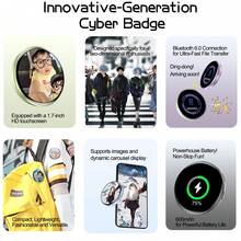 YIYI Lencana Elektronik Digital Cerdas Isi Ulang Baru, Unggah Gambar GIF Video melalui Aplikasi Bluetooth, Lencana Bercahaya dengan Berbagai Mode Cahaya, Baterai 600mAh, Cocok untuk Dukungan Konser, Koleksi Hadiah Penggemar Anime Cosplay, Berbagai Warna, 1 buah - MultiWarna - View 2