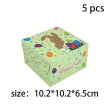 5pcs 10.2*10.2*6.5cm Rabbit Egg Shaped Transparent Window With Lid Anti-Deformation Baking Pastry Packaging Box, Fresh And Cute Style, Multi-Color Options, Square, Suitable For Donuts, Mini Cakes, Cookies And Other Desserts, Applicable To Birthday Party, Afternoon Tea, Gift, Picnic, Daily Baking Scenes - Multicolor - View 12