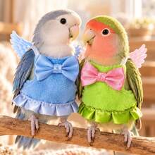 Parrot Bird Angel Dress, Plush Costume, Tiger Print Peony Cockatiel Outfit, Multi-Color Pet Bird Clothing - Multicolor - View 5