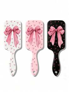 1/2/3pcs Air Cushion Massage Comb, Pink Bow And Heart Pattern, Women's Anti-Static Large Paddle Brush, Detangling Styling Scalp Massage Comb, For Home Daily Use, Gift For Family And Friends - Multicolor - View 11