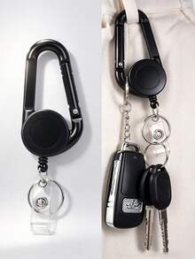 1.5CM Retractable Badge Reel With Clip, Expandable Plastic Key Chain, Car And Backpack Keychain, Wallet Clip, Ideal Gift For Nurses, Students And Professionals - Multicolor - View 2