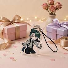 Acrylic Keychain Cartoon Character Charm, Clear Keyring Pendant With Black Lanyard Strap, Anime Style Bag Charm For Purse Handbag Backpack, Cute Gift Ready Present For Her Women Friends, Lightweight Daily Carry Accessory - Multicolor - View 17