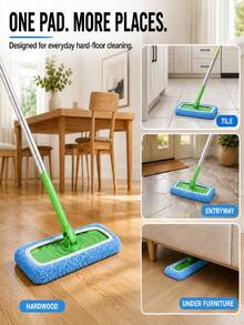 1/3pcs Light Blue Reusable Mop Cloth Replacement, Highly Absorbent Cleaning Cloth, Suitable For Dry And Wet Floor Cleaning, Stone, Hardwood, Composite Flooring And Tile, Fits 10 Inch X 4.5 Inch Mop Head - Multicolor - View 3