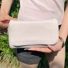 1pc Cute Zipper Cosmetic Bag With Mirror Striped Polka Dot Makeup Pouch Portable Toiletry Storage Bag Aesthetic Small Coin Wallet For Daily & Travel - Multicolor - View 16
