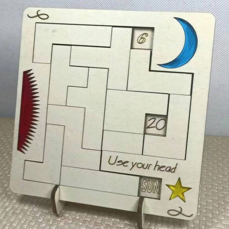 1 Buah Puzzle Kalender Abadi Kayu, Permainan Jigsaw Tantangan Logika Harian, Dekorasi Puzzle Meja, Hadiah Permainan Intelektual Penghilang Stres untuk Dewasa & Pecinta Puzzle