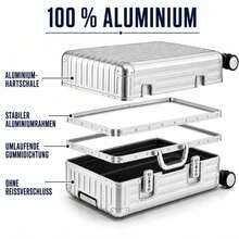 Travelhouse Tokyo Aluminum Suitcase Silver Aluminum Hard Shell | TSA Lock, Aluminum Frame - Silver - View 9