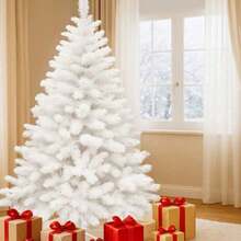 Large Artificial Flocked Christmas Tree With A Snowy Look-Suitable For Home Use, Mall Window Displays, And Festive Decor. Available In Multiple Sizes; Ideal For Compact Living Rooms, Vacation Rentals, And Shop Windows. - White - View 3