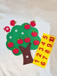 Children's Educational Early Learning Toys Sewing DIY Felt Handmade Kit Fabric Felt And Non-Woven Cloth Kindergarten Toys And Teaching Aids, Fruit Tree Math Montessori Game For Learning Numbers 1-10, School, Students, Stationery, Learning Supplies, Attractive Items, Kindergarten Children's Educational Toys, Math Toys, Including Apple Tree, Pear Tree, Banana Tree, Orange Tree, Peach Tree - Multicolor - View 12