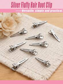 5/10/30pcs Professional Women's Salon Hair Clips, Root Volumizing Clips, DIY Tools, Hair Styling Accessories, No-Mark Hair Clips, Hair Styling Tools, Suitable For Hair Styling And Fixing, Home Use, Professional Hairdressing Use, Back To School, Travel And Vacation Essentials - Silver - View 4
