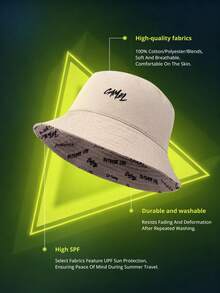 Japanese Style Reversible Bucket Hat, Unisex Casual Sun Hat, Large Head Circumference, Multi-Functional Bucket Hat For Men And Women, Suitable For Bald Heads - Apricot - View 5