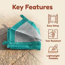 Heavy Duty Waterproof Tarp,All-Weather Protection Cover For Outdoor, Camping, Patio, Furniture, Green / Silver,Reinforced & Tear Resistant Polyethylene Tarpaulin With Stitched Edges, With Ear Loops, It Is Easier To Fix And More Stable. - A - View 1