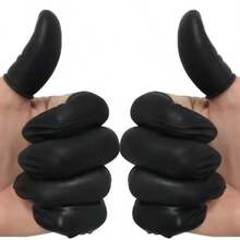 1 Pack 50pcs Black Finger Sleeves, Dust-Proof, Anti-Slip, Multi-Purpose, Durable, Disposable Finger Protectors, Fingertip Cleaning And Protection Tool - Multiple Specifications - View 1