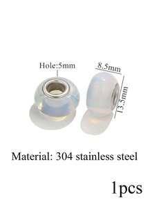 1-Piece 304 Stainless Steel Charming Large-Hole Natural Stone Bead Necklace And Bracelet DIY Jewelry Kit - beads - View 11
