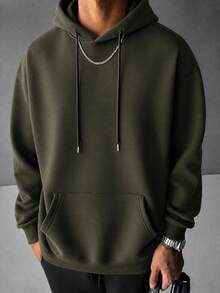Men Hoodies - Army Green - View 3