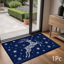 2D Blue Deer Pattern Printed Long Runner Mat, Home Floor Mat, Doorway Runner, Indoor Entrance Mat, Bedroom Bedside Mat, Kitchen Mat, Kitchen Runner, Suitable For Living Room, Laundry Room, Bathroom - Multicolor - View 8