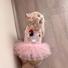 1pc Pet Dog Cat Princess Tutu Dress, New Autumn/Winter Style, Birthday Party, Suitable For Teddy, Bichon, Small And Medium-Sized Dogs - Pink - View 4
