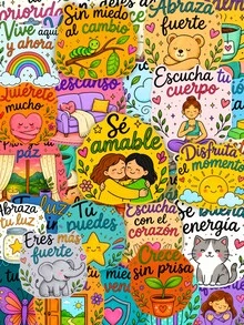 Cute Spanish Positive Quote Stickers 50Pcs, Motivational Phrase Waterproof Vinyl Decals For Planner - Multicolor - View 1