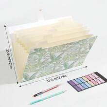 1pc A4 Elegant Accordion File Organizer, Document Divider, Includes 1 Label Sticker, Office Document Storage, File Folder - Single Piece - View 6