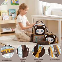 Cute Glitter Animal Print 3-Piece Backpack Set, Includes Backpack, Crossbody Bag And Pencil Case, Lightweight Student School Bag - Children's Schoolbag - View 10