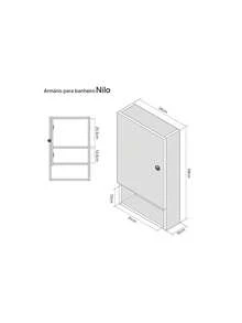 Armário para Banheiro Lavabo Nilo Branco 34cm - Branco - Visão 5