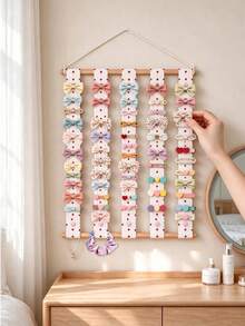 Hair Accessory Storage Strap,Door Storage Space, Accessories Hanging Storage For Hair Clips, Hair Ties And Other Hair Accessories,Cute Girl Bedroom Wall Decor - Multicolor - View 4