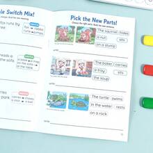 Children's English Picture-To-Sentence Activity Book, Colorful Illustrations With Vocabulary Replacement And Sentence Combination, Includes Lined Writing Area, Suitable For Basic Writing Practice And Parent-Child Learning - Multicolor - View 3