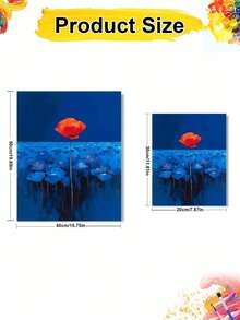 DIY Lone Red Poppy In Deep Blue Field (Frameless Or Framed 8x12 / 16x20 Inches) Paint By Numbers Kit (Acrylic) Arts & Crafts For Adult Beginners, Home Wall Decor, And Creative Holiday Gifts For Interior Design - Sets - View 2