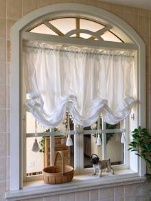 1/2pcs Sheer Curtain Panels, French Cream Voile Curtains, Lift-Up Curtain For Balcony, Transparent But Not See-Through, Suitable For All Seasons - 1PC - View 5