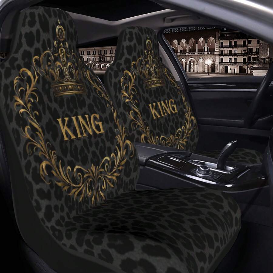 2pcs Car Interior Seat Covers, Front Row Dual Seat Covers, Universal For SUV And Sedan, Comfortable Ice Silk Fabric, All-Season Wear, Easy Care, Machine Washable, Car Interior Decoration - Seat Covers - View 1