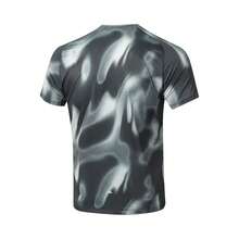 LI-NING Quick Dry Reflective Sports T-shirt ATSW137, Men's Summer Breathable Workout & Running Top - 黑滿底印 - 查看 2