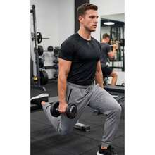 Calça Jogger Masculina Dry Fit Poliamida Premium De  Academia Elastano Confortável Fitness Secagem Rapido - Cinza - Visão 3