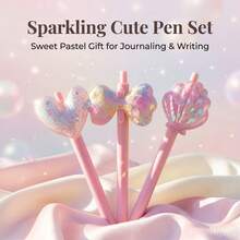 1/4/5/12pcs Creative Ocean Theme Ballpoint Pens, Shiny Glitter Decoration, Cute Stationery Set, Smooth Writing, Ideal Gift For Students, Teachers And Friends - Multicolor - View 8