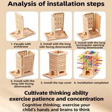 Fun Balance Tower Stick Pulling Tabletop Game, Parent-Child Interactive Battle, Tests Focus And Judgment Skills. Roll Dice To Draw Colored Sticks, Be Careful Not To Let The Ball Drop. Complete Accessories, Simple Yet Brain-Burning Gameplay, Fun Desktop Game For Family Gatherings And Parties - Multicolor - View 5