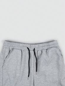 Men's Spring/Autumn Drawstring Cuffed Ankle-Length Sweatpants, Loose Fit Hiking Running Fitness Versatile Casual Sports Long Pants - Grey - View 4