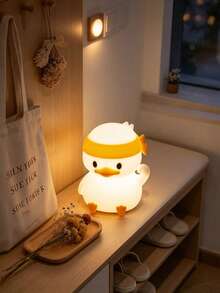 1pc Cute Cheer-Up Duck Silicone Night Light, Tap Sensor LED Bedside ...