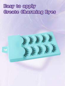 5 Pairs Manga Lashes Natural False Eyelashes Anime Lash 3D Volume Spiky Eyelashes Faux Mink Wispy Fluffy Cosplay Fake Lash Look Like Individual Cluster - Black - View 5